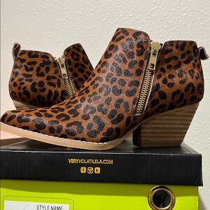 Very Volatile Animal Print Ankle Booties